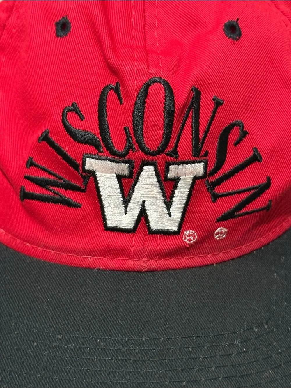 Vintage Red Wisconsin Badgers Hat, Adjustable